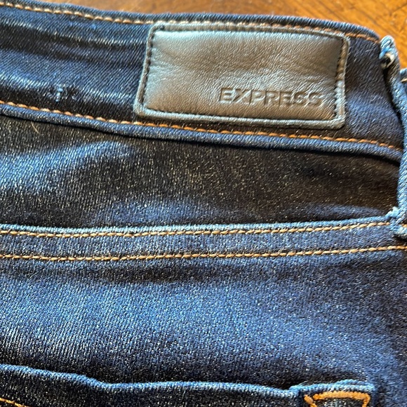 Express Stretch Legging Mid-Rise dark wash Jeans size O short  0S - Picture 2 of 13